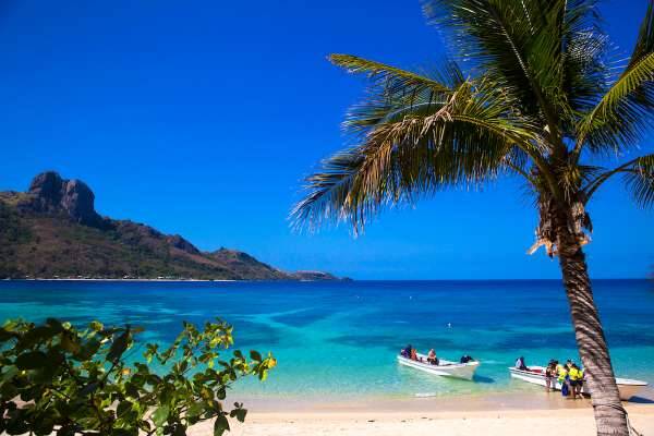 Offloading on the beach at Kuata Island