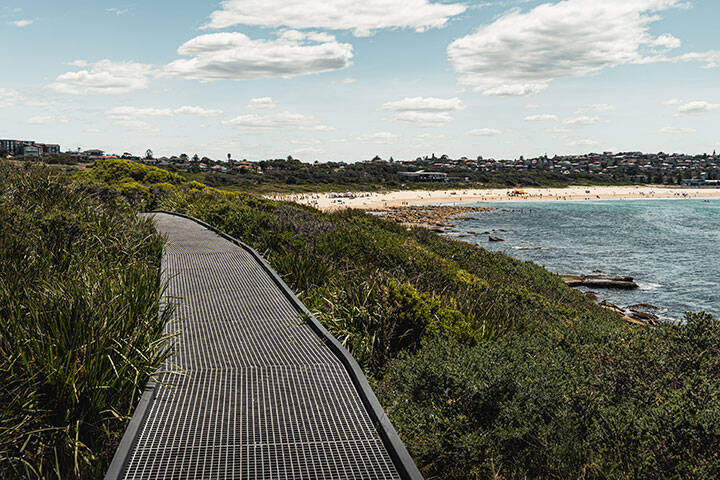 The view from the start of the Malabar Headland National Park Coastal Walk near Maroubra, New South Wales.