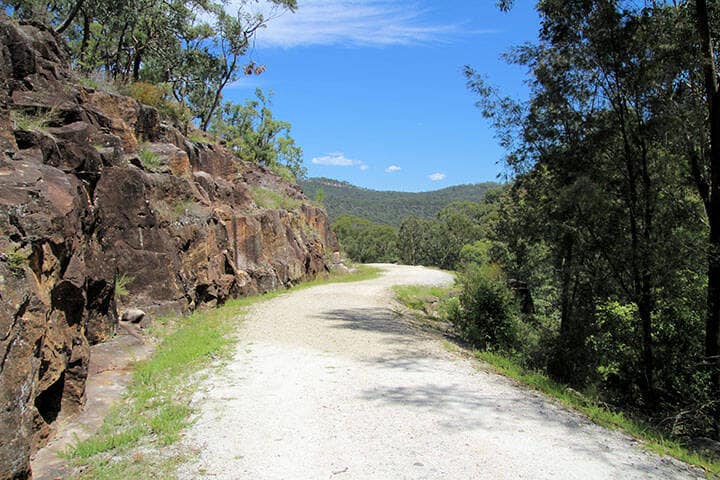 The Convict Trail Great North Road Historical Site at Wisemans Ferry New South Wales, Australia. The remains of a convict built road linking Sydney to Newcastle