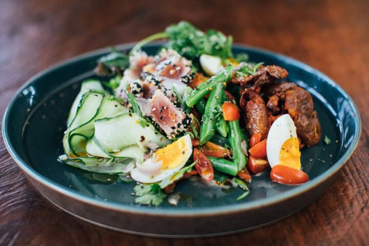 Fresh lunch stir fry dish served at Mana Restaurant Uluwatu , Bali