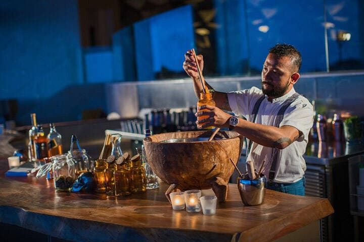 Bartender making cocktails at R Bar Renaissance Uluwatu